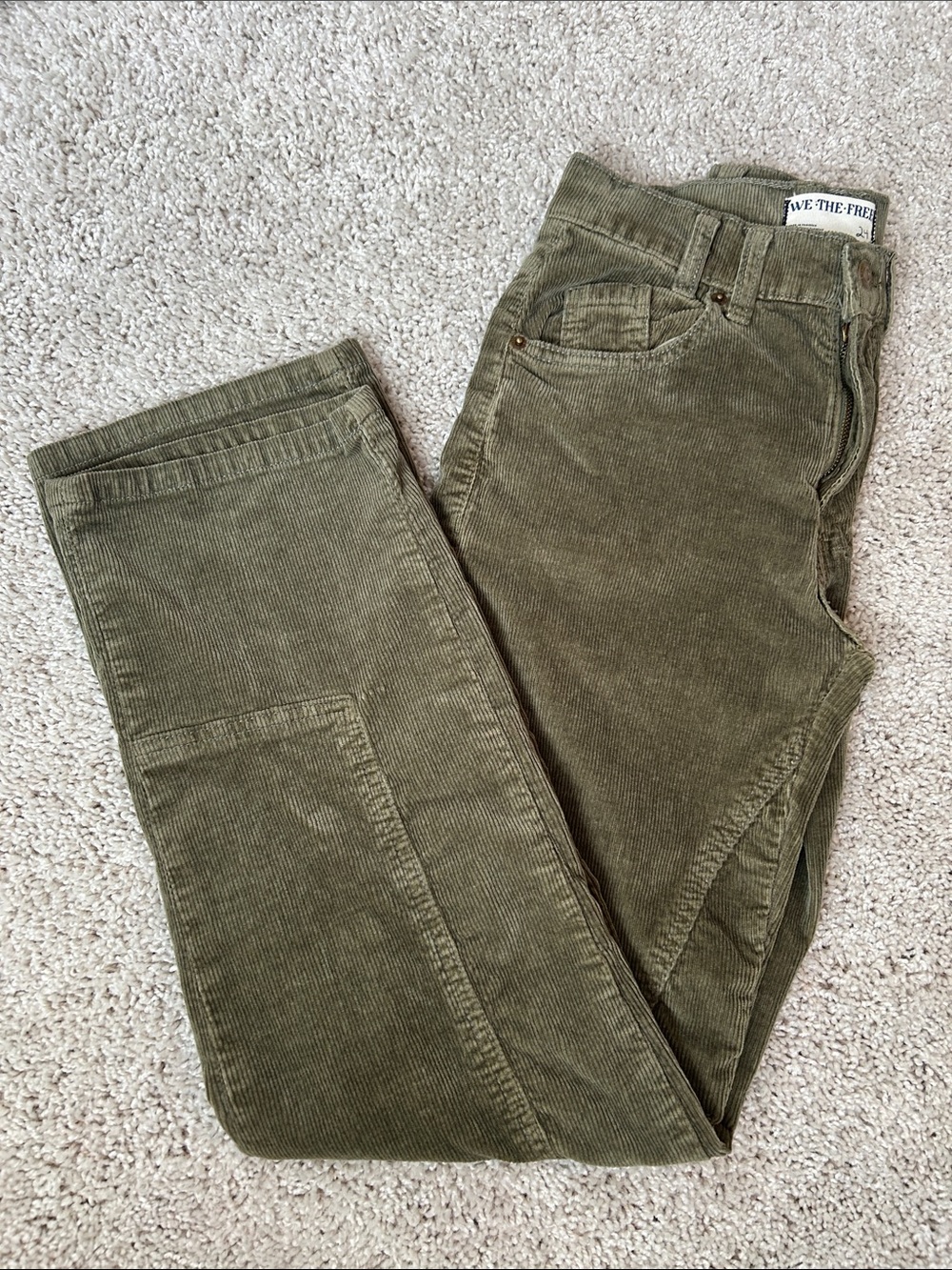 WE THE FREE Olive Green Corduroy Pants Size 24